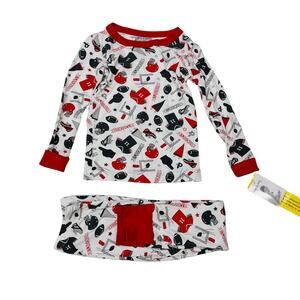 NWT Magnolia Baby Size 12 Red Touchdown PJs